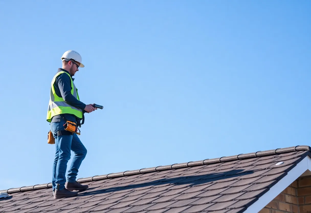 Person preparing for a DIY roofing project