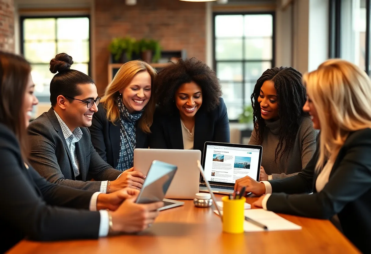 Business professionals in Oakland planning email marketing strategies