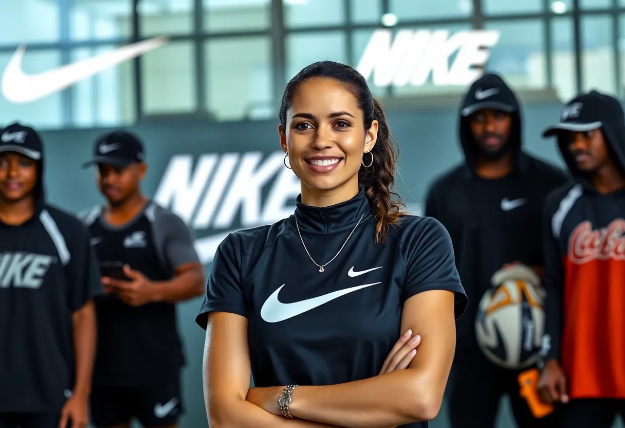 Ann Miller, new sports marketing executive at Nike, engaging with athletes