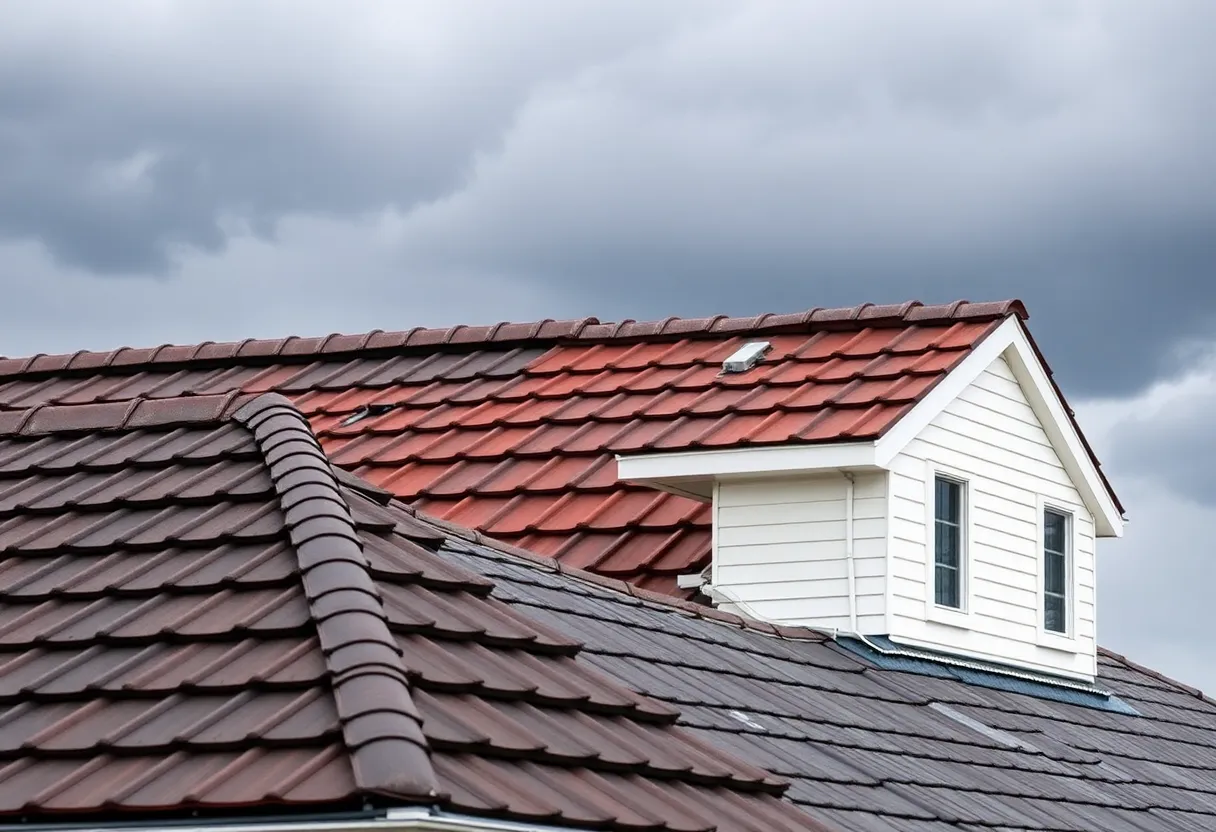 Roofing materials suitable for high-wind areas including metal, tile, and slate.