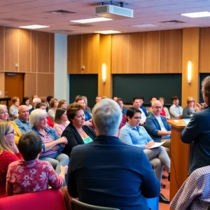 Participants at a community lecture focused on decision-making education