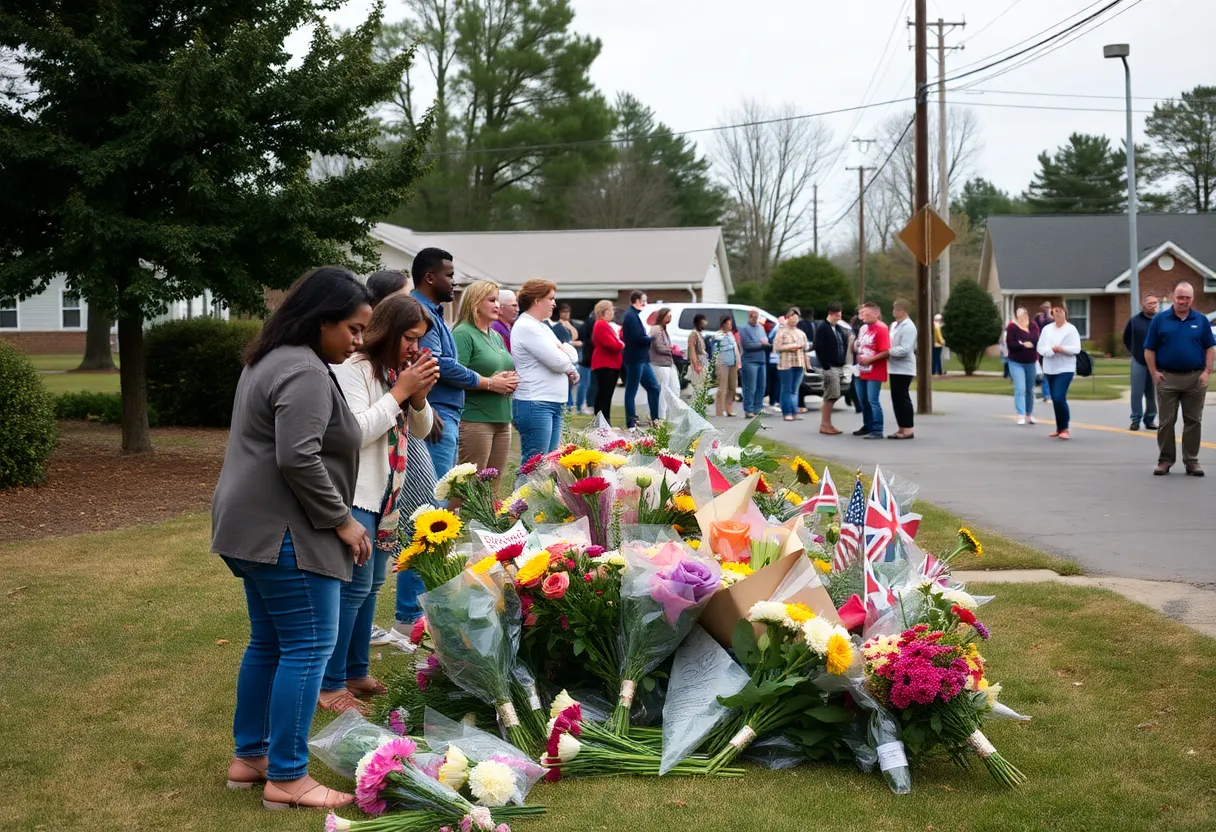 Community gathering in Greenwood County for support after shooting.