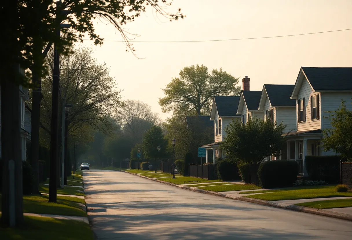 A quiet Greenwood street reflecting community mourning