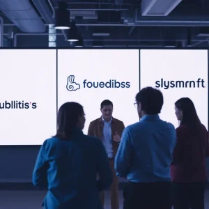 Logo of Publicis Media alongside Dysrupt symbolizing their acquisition.