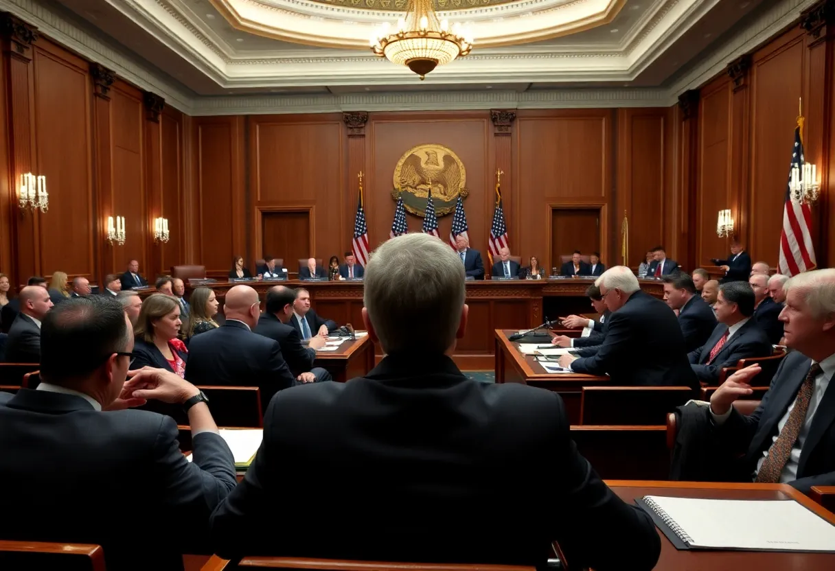 Senate hearing room during confirmation proceedings