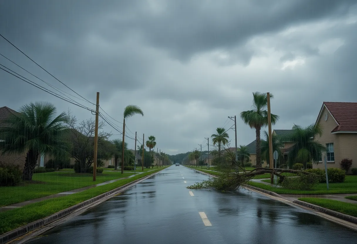 Heavy rainfall and strong winds during Tropical Storm Debby