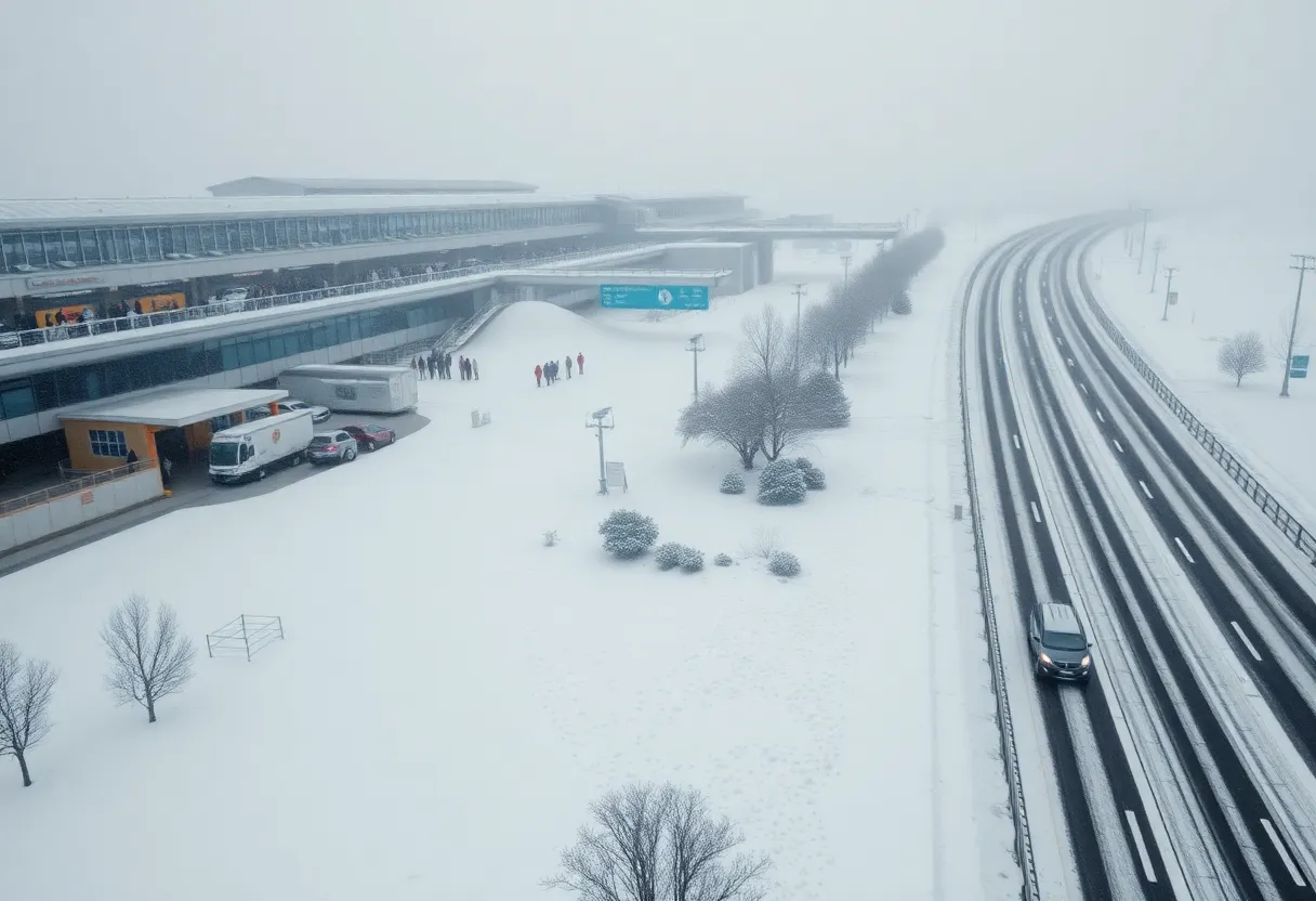Travelers stranded in airport during winter storm