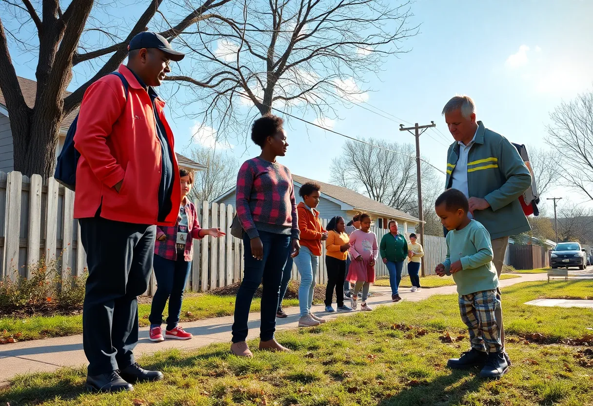 A serene neighborhood representing safety and community support.