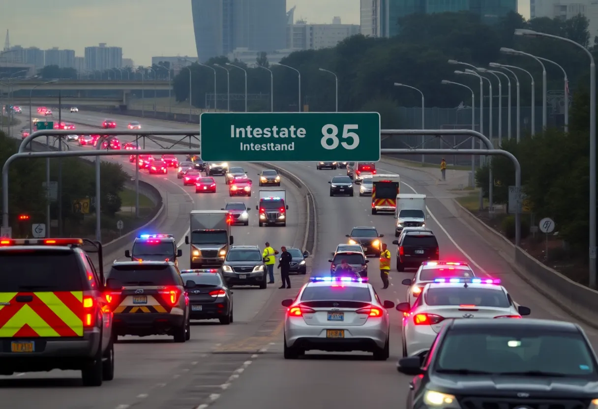 Response to bomb threat on Interstate 85 in Greenville