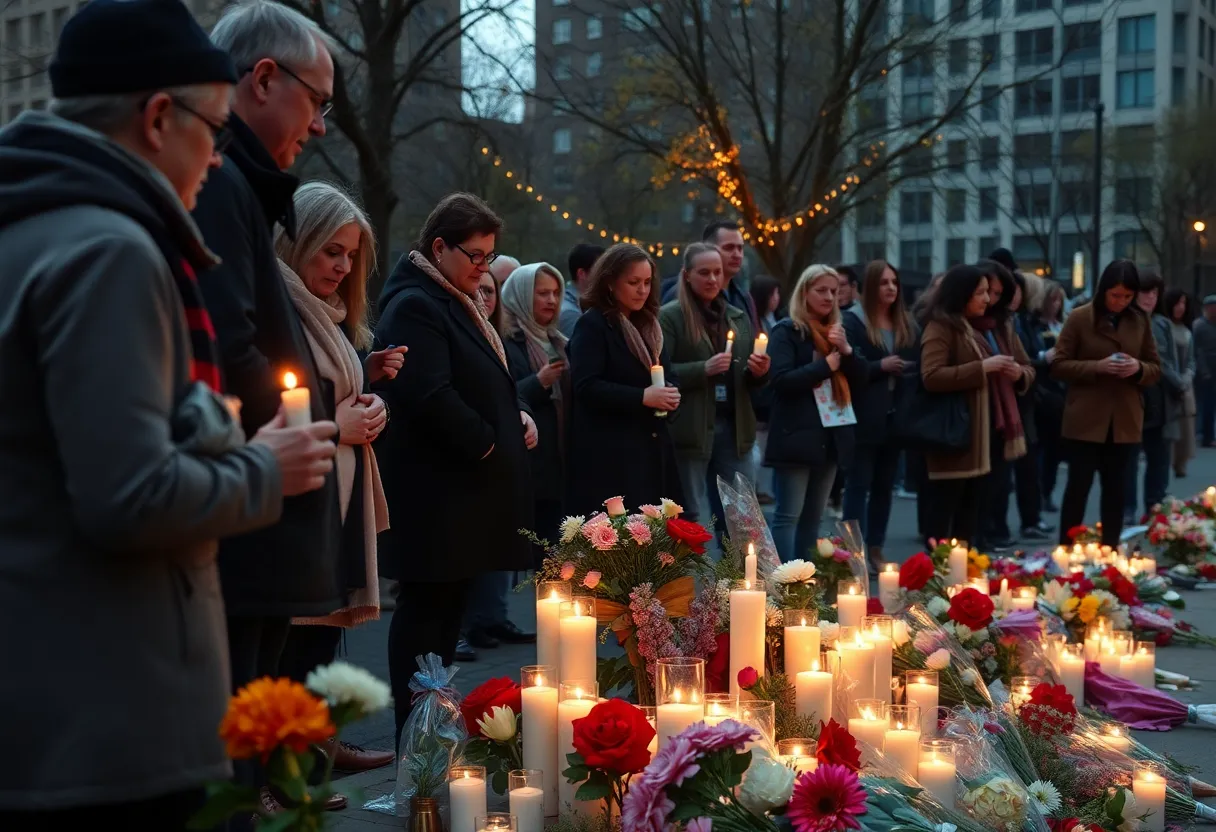 Community members gather in remembrance after a shooting incident in Greenville.