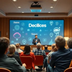 Lecture audience engaged in decision-making discussion at Lander University