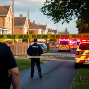 Police investigating a shooting incident in a North Carolina neighborhood.