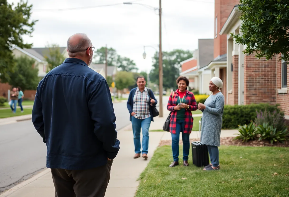 Residents of Rock Hill supporting each other in a community gathering.
