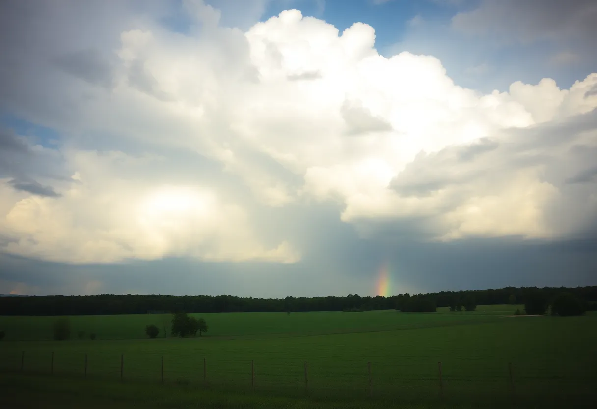 Storm clouds clearing over Greenwood County