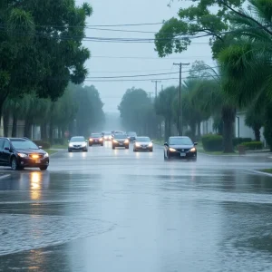 Flooded area in the Carolinas due to Tropical Storm Debby