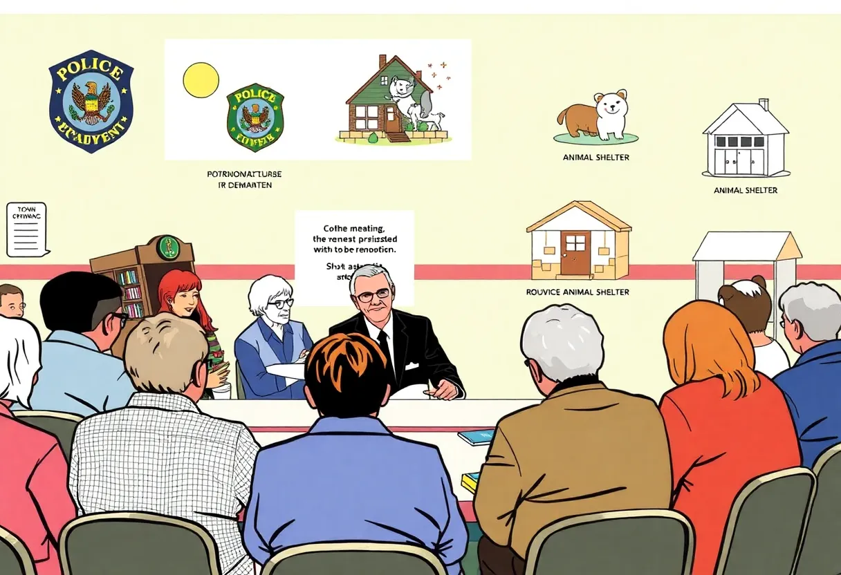 Community members in Ware Shoals discussing local developments