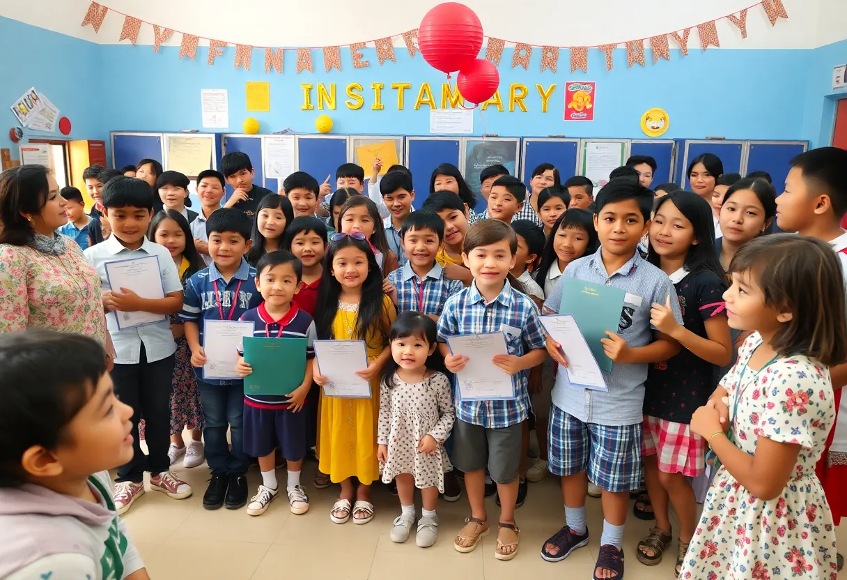 Students celebrating achievements in Ware Shoals education