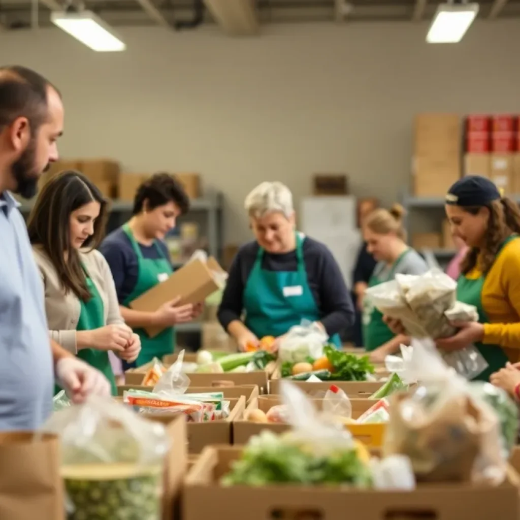 Volunteers working at the Food Bank of Greenwood County