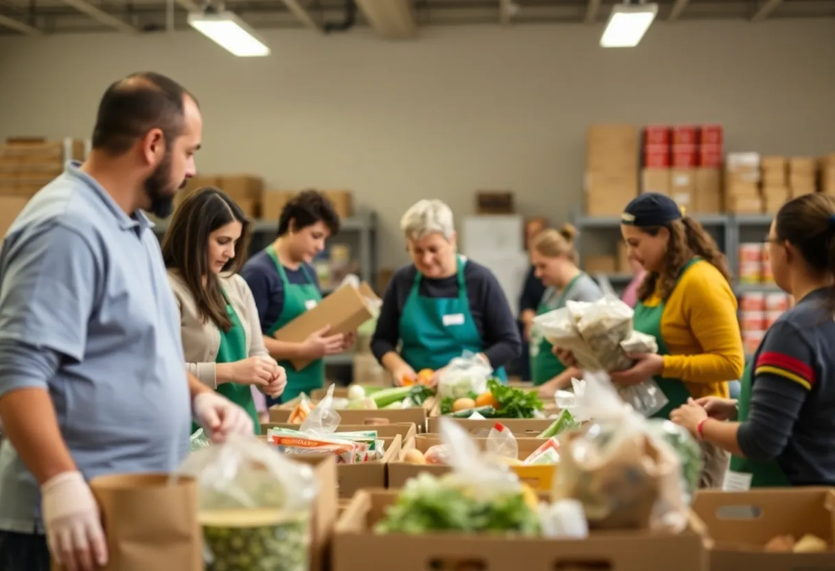 Volunteers working at the Food Bank of Greenwood County
