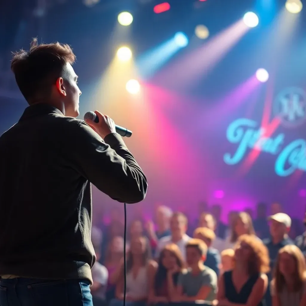Scene from American Idol competition with vibrant atmosphere
