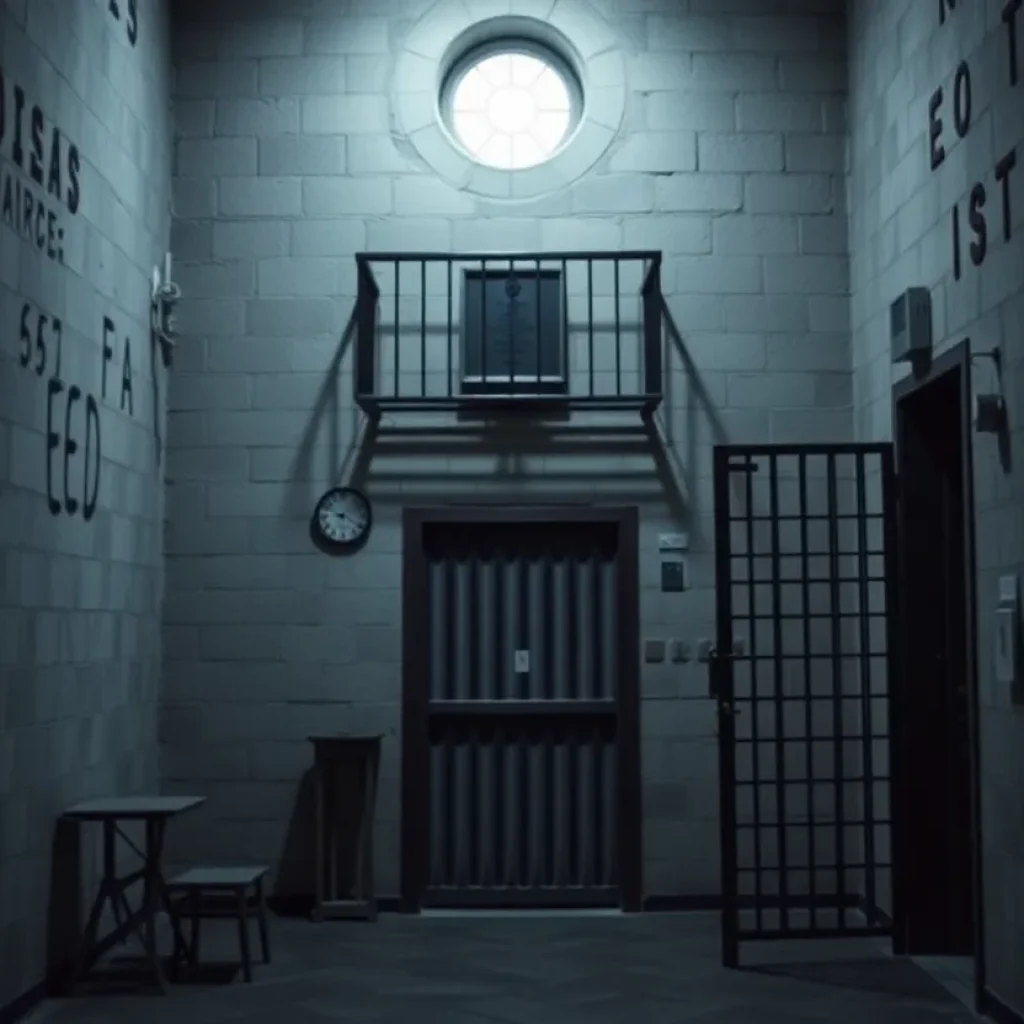 Execution chamber image with emotional implications