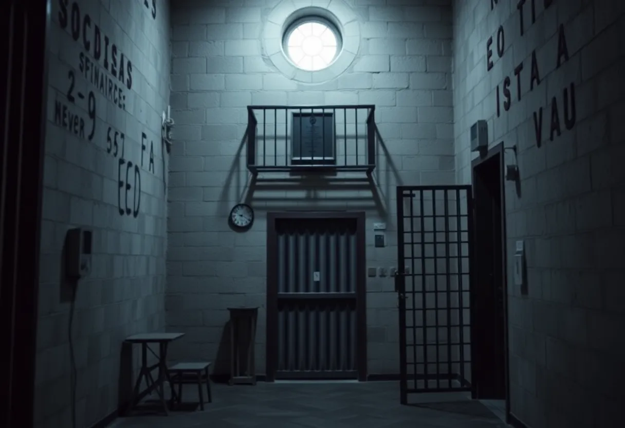 Execution chamber image with emotional implications