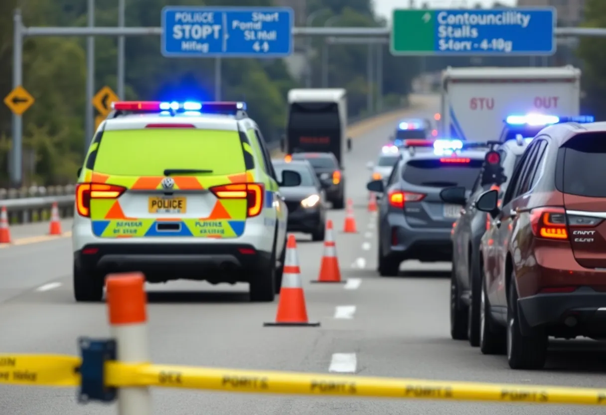 Police response on I-85 during bomb threat incident