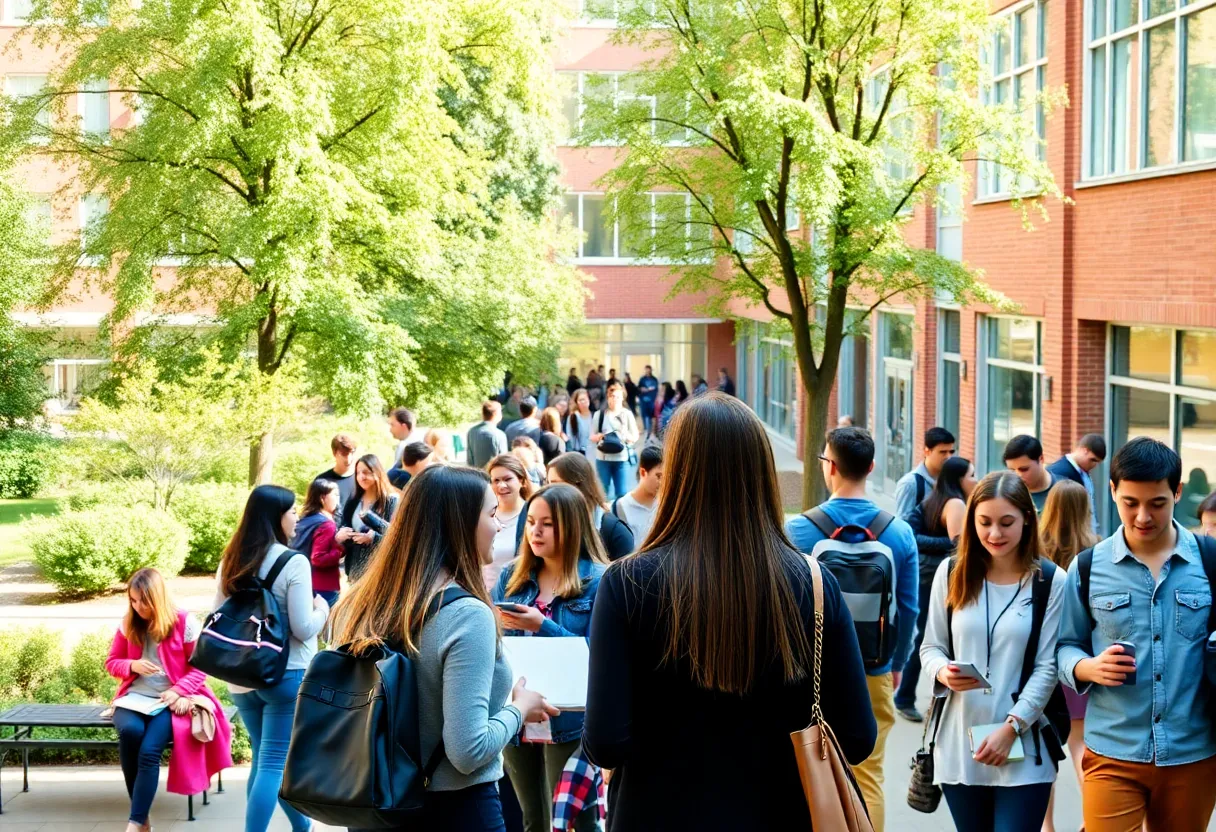 Students at Lander University involved in academic and social activities