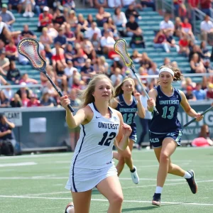 Women's lacrosse team in action during a game