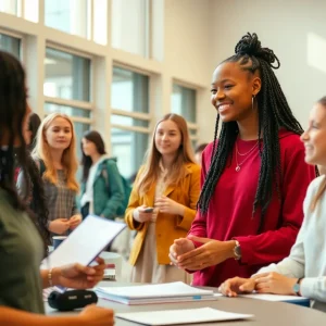 High school students at Lander University participating in workforce development activities