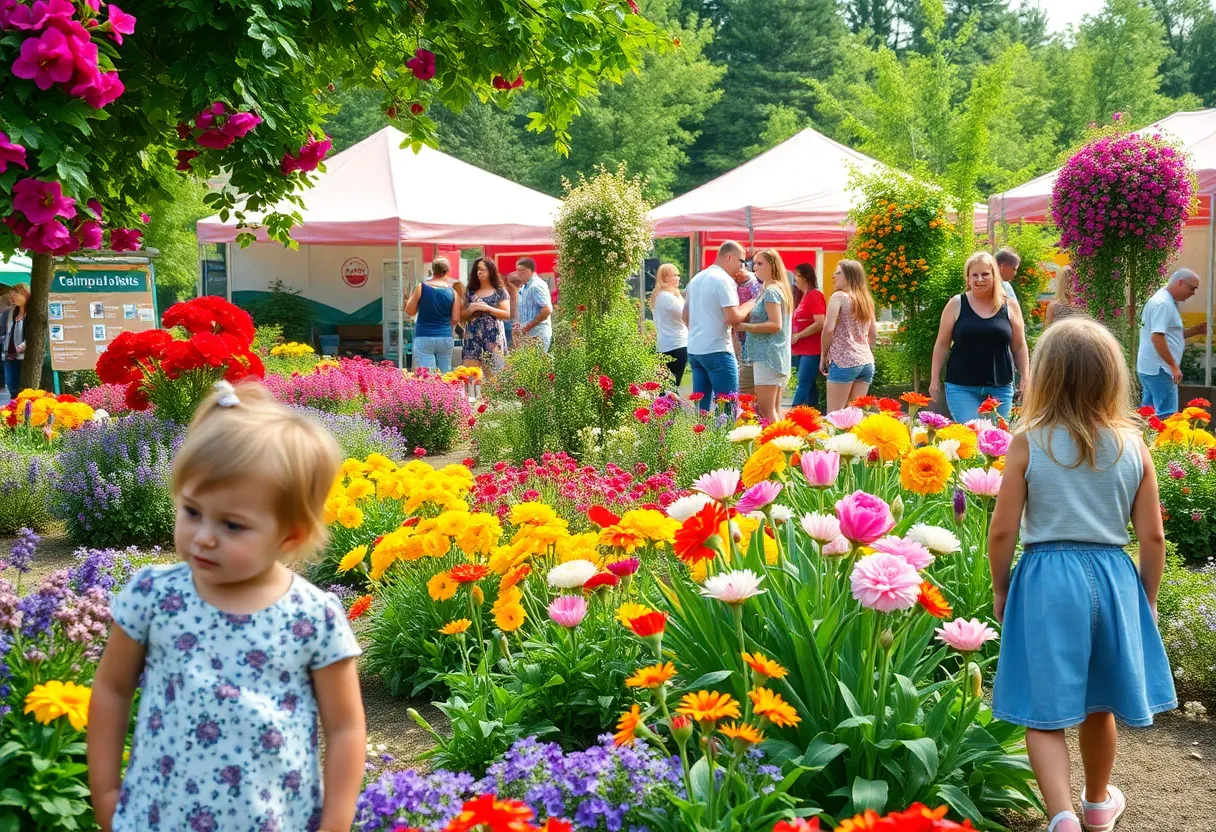 Families celebrating at the South Carolina Festival of Flowers