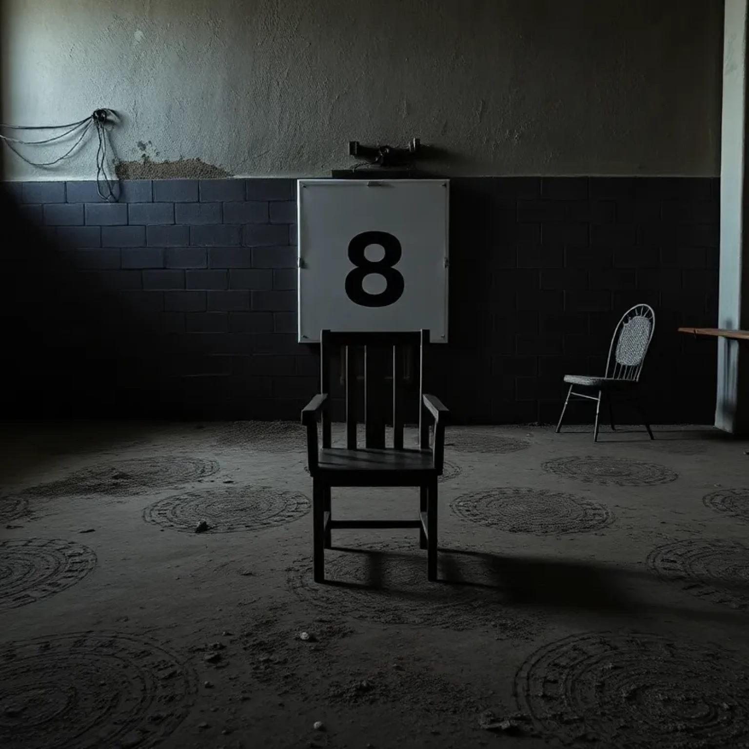 Execution chamber with a somber atmosphere