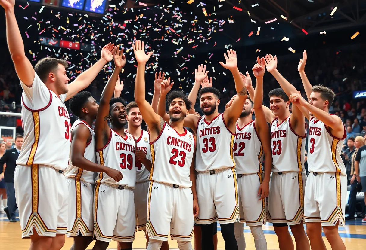 South Carolina Gamecocks celebrating their SEC Championship win
