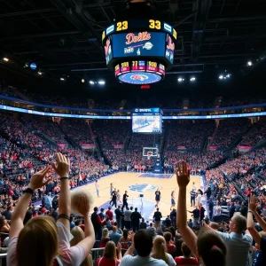 UCLA women's basketball team celebrating on the court
