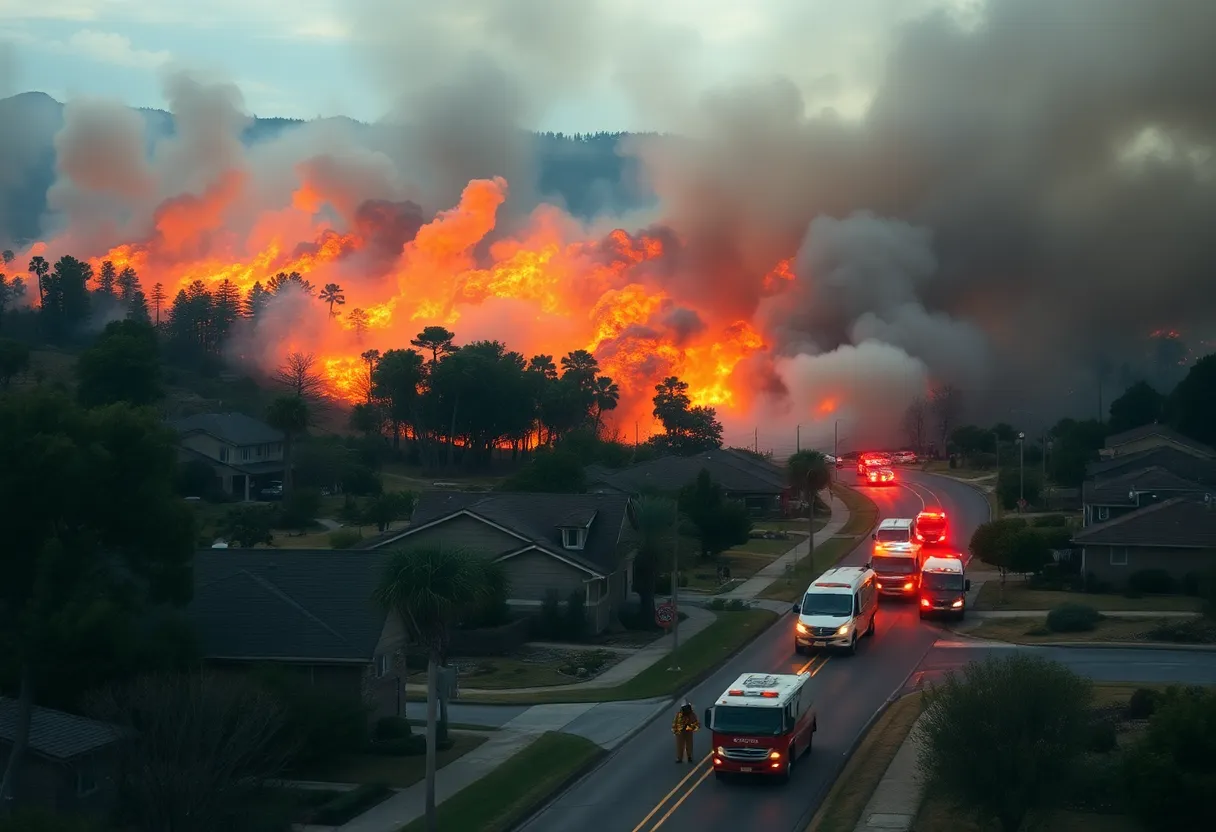 Wildfire affecting residential areas near Carolina Forest
