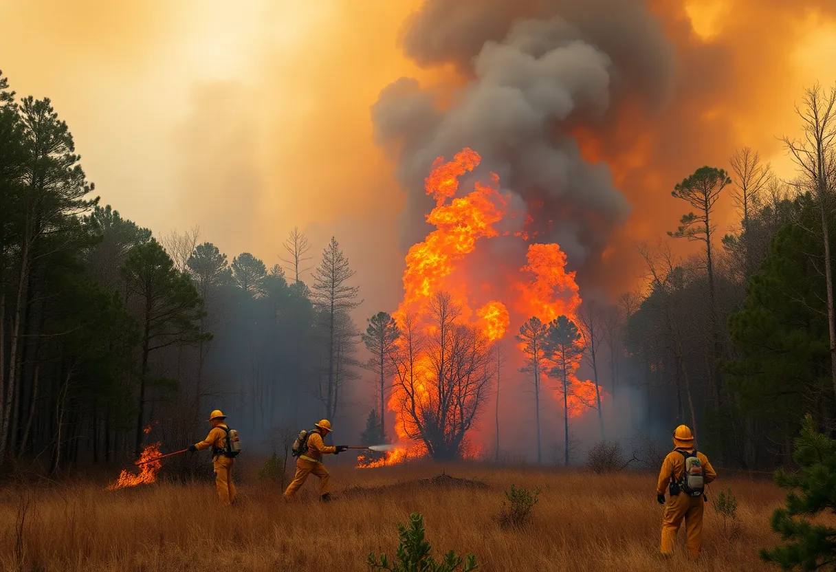 Firefighters battling wildfires near Myrtle Beach