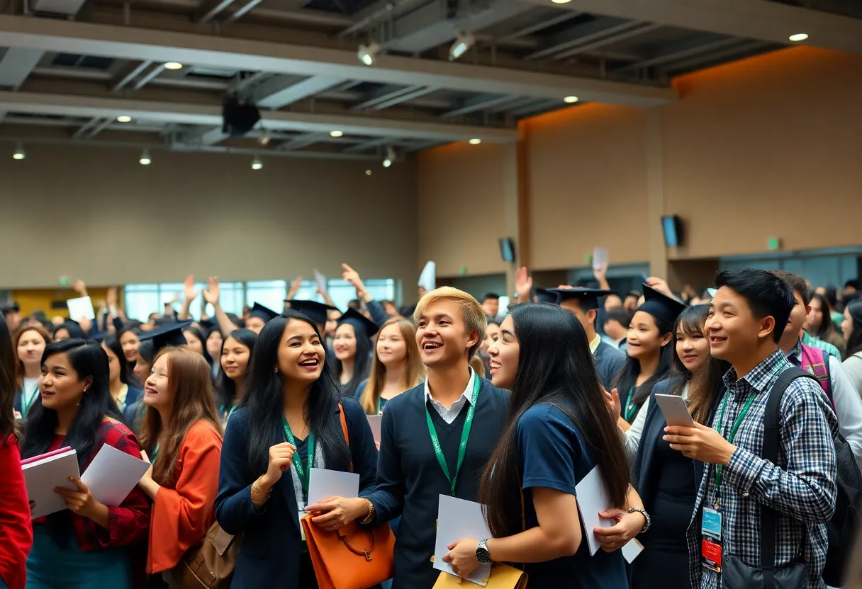Students celebrating their achievements at the Abney Scholars Reception