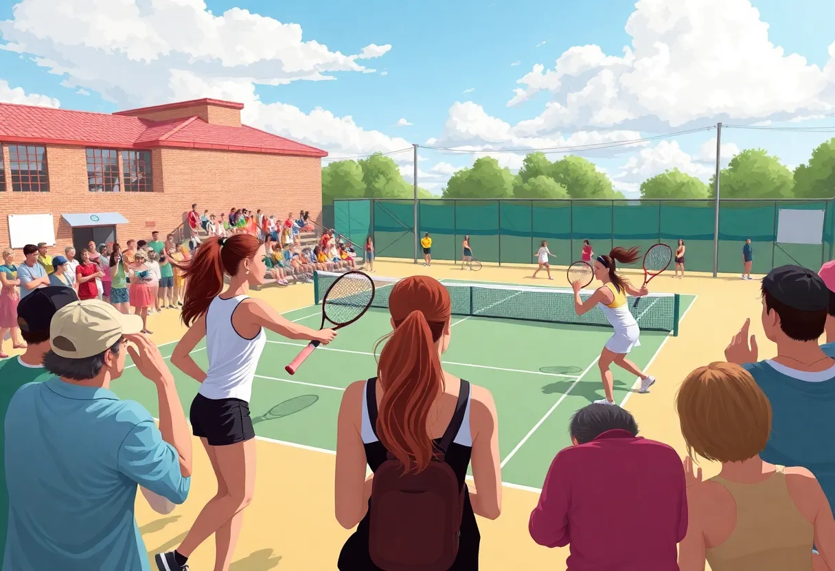 Women's tennis match at Augusta University