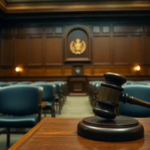 A courtroom representing the weight of capital punishment decisions