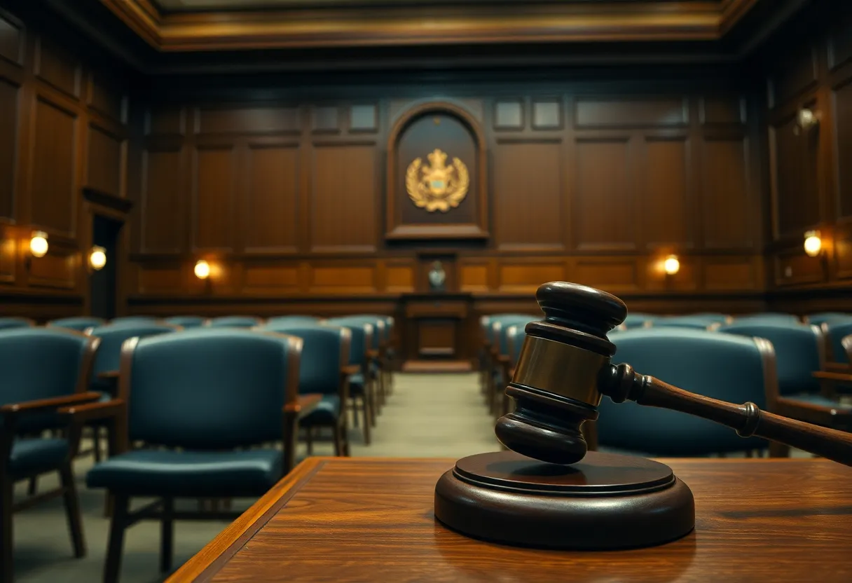 A courtroom representing the weight of capital punishment decisions