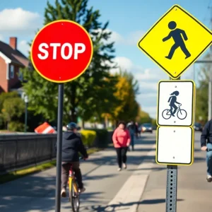 Community members participating in a road safety initiative in Greenwood County.