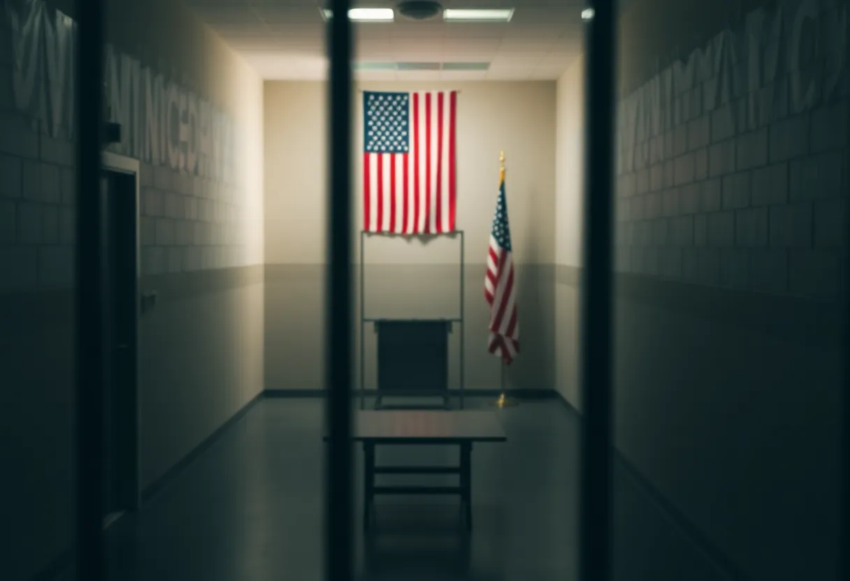 Empty execution chamber representing capital punishment