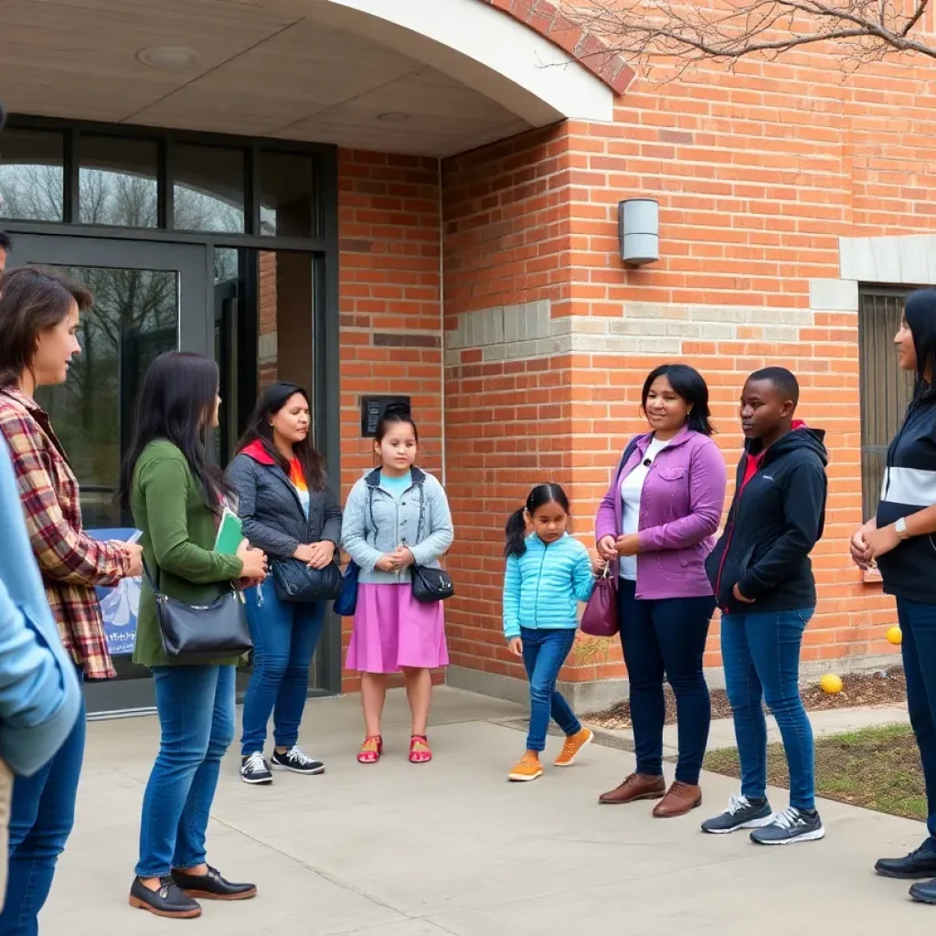 Parents discussing safety outside a Florence school