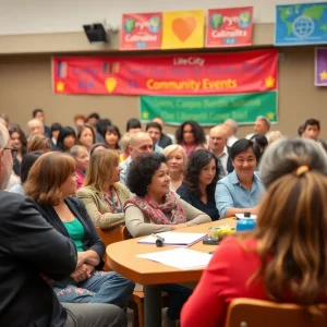 Community members engaged at a city council meeting discussing public safety.