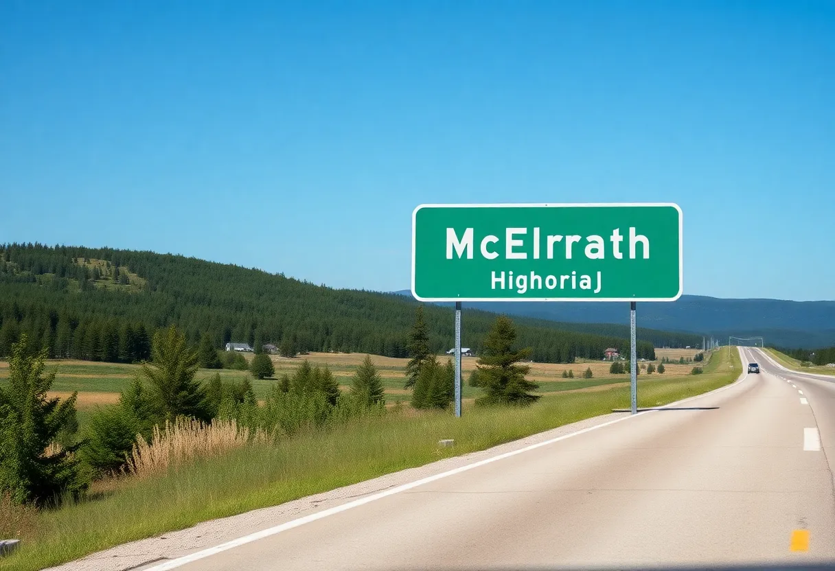 Sign of the John McElrath Memorial Highway in Greenwood County