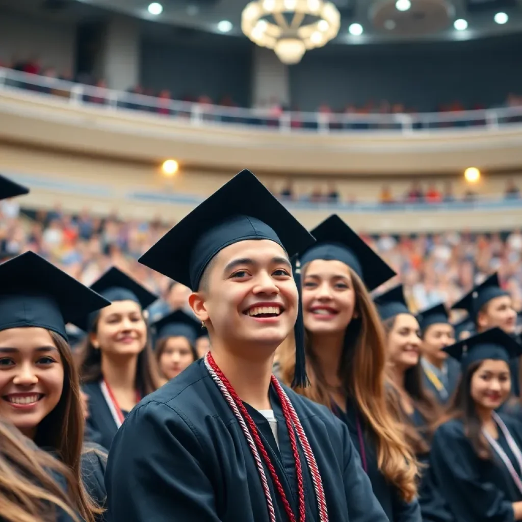 Graduates celebrating at Lander University's Honors College Awards Ceremony