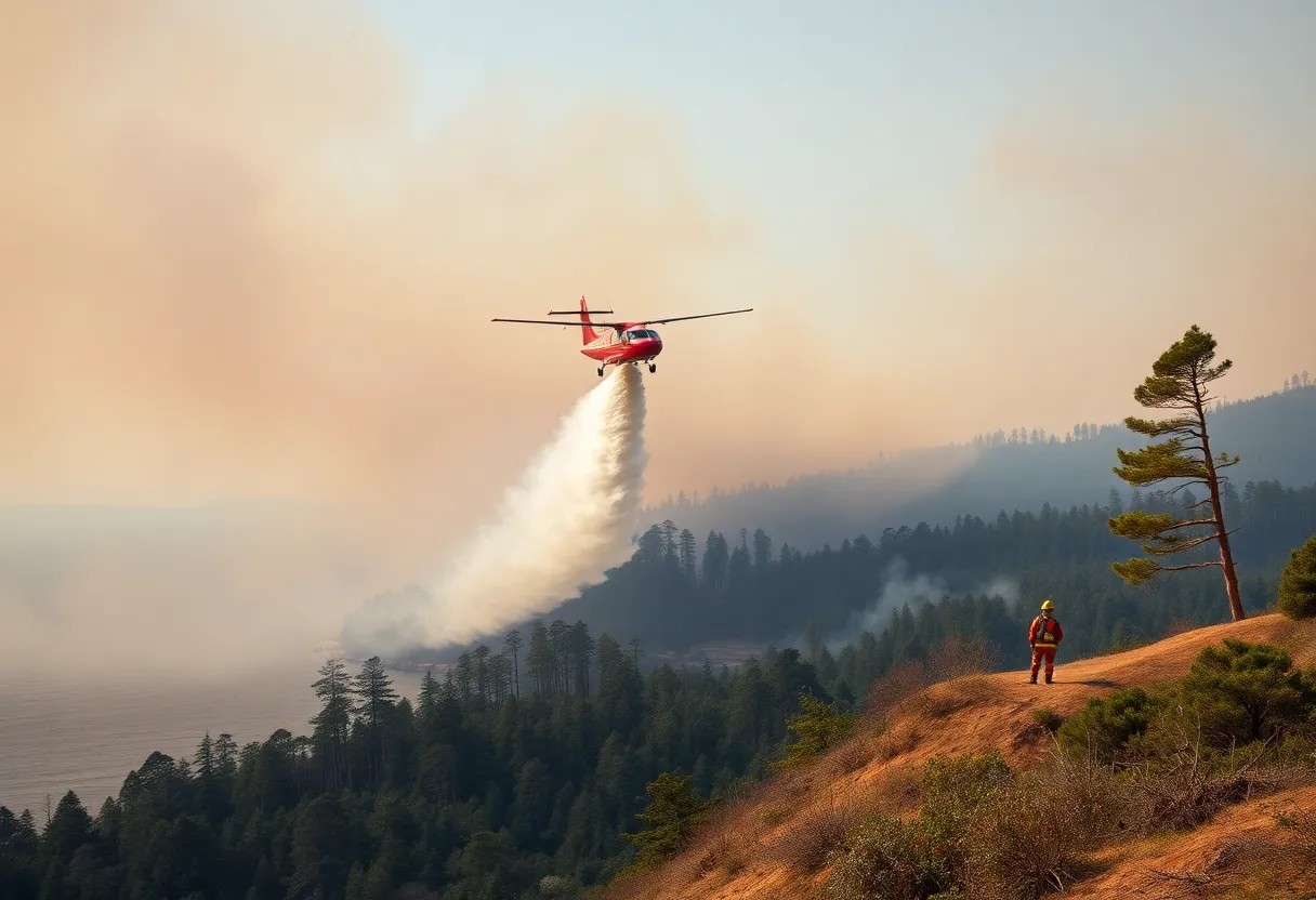 Helicopters dropping water on wildfire near Myrtle Beach