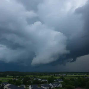 Dark storm clouds above Greenwood County, SC