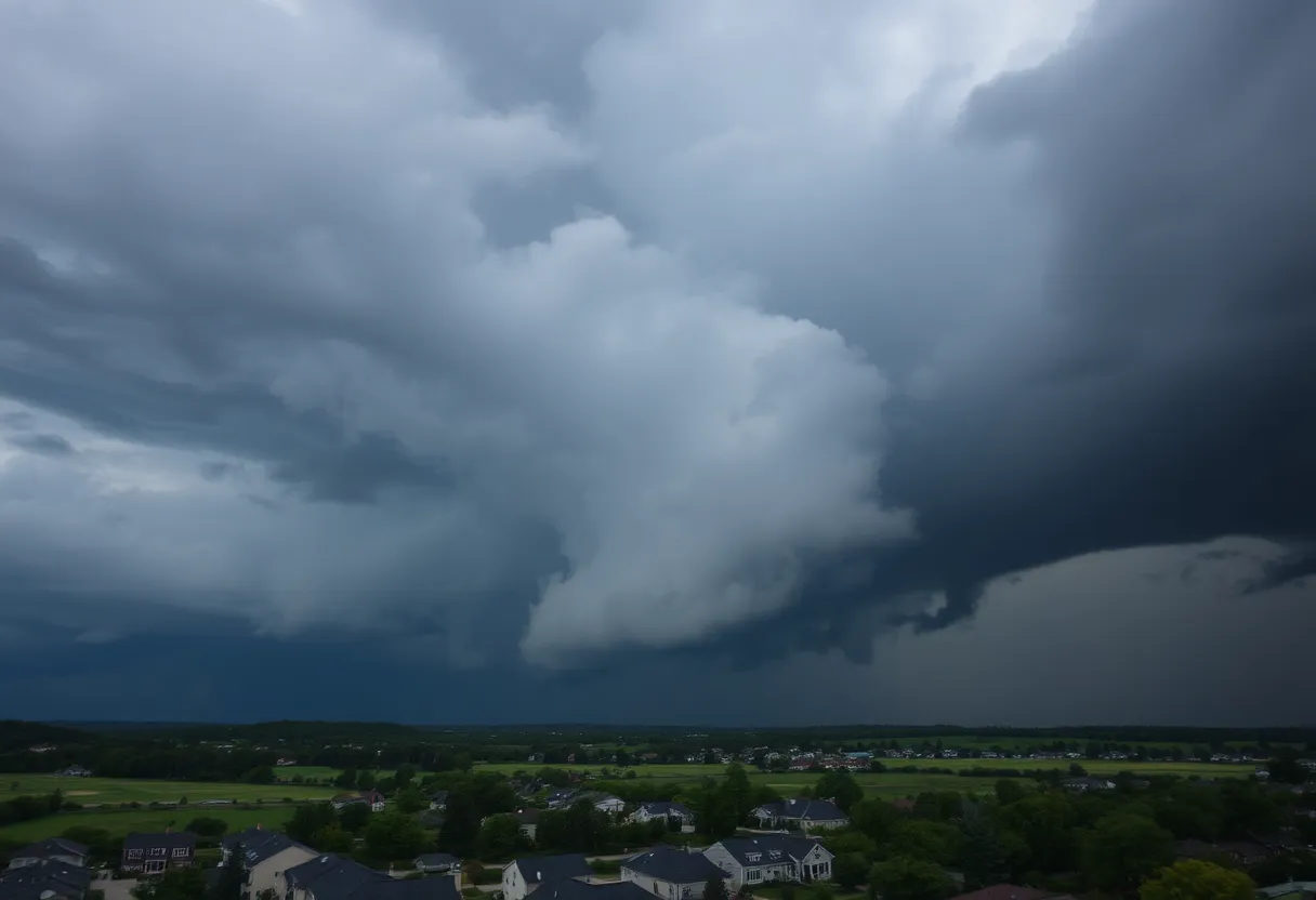 Dark storm clouds above Greenwood County, SC