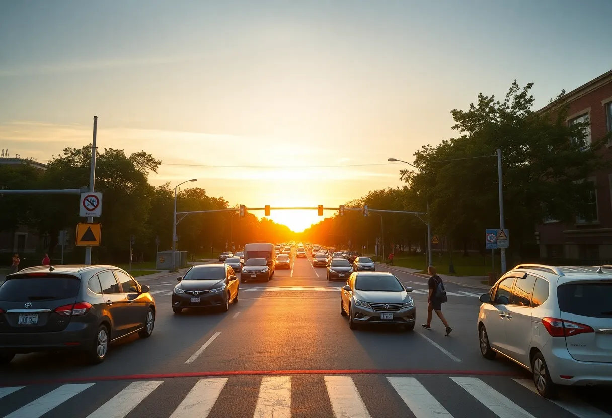 A busy intersection near the University of South Carolina